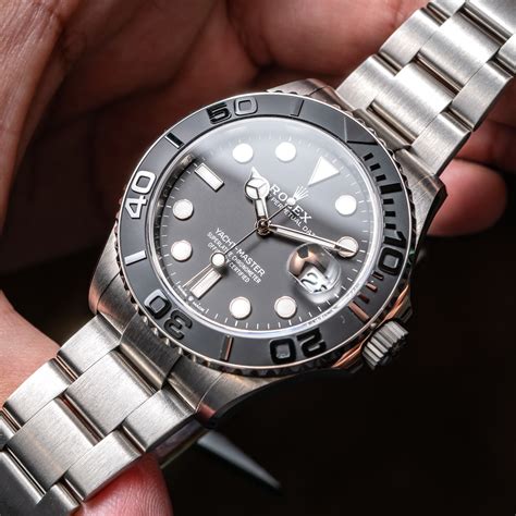 rolex silver yacht master|Rolex gold yacht master price.